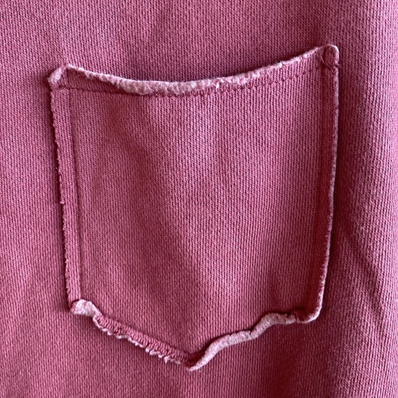 Aerie NWT Oversized Burgundy Long Sleeve Breast Pocket Cotton Blend Size Small - Picture 4 of 13